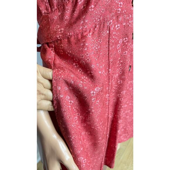 Marine Layer Camila Mini Dress size M Floral V neck Button Front Tencel - Picture 10 of 15